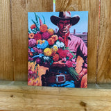 Western Floral Cowboy Art Print (8x10)