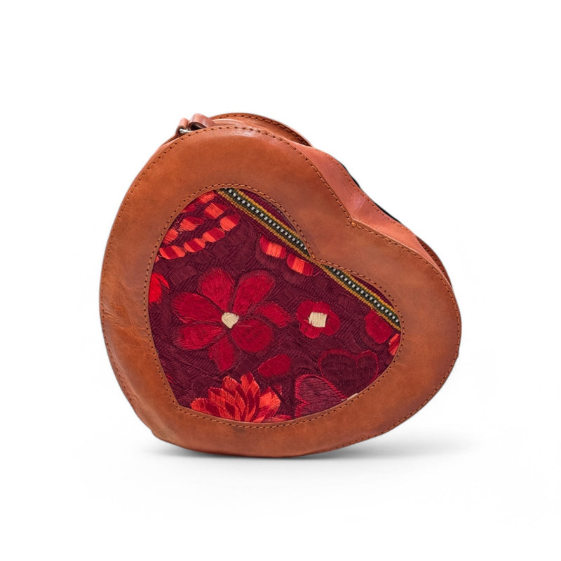 Leather Heart Crossbody