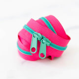 Pink & Red Zippers
