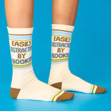 Easily Distracted By Books Gym Crew Socks