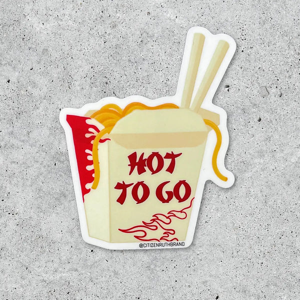 Hot To Go Takeout Vinyl Sticker