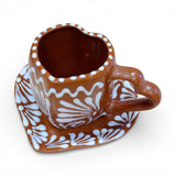 Barro Heart Shaped Engobe Mug and Saucer Set