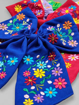 Floral Embroidered Bow