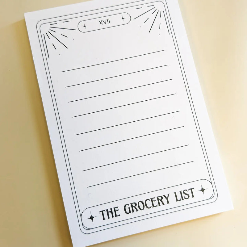 The Grocery List Tarot Card Notepad