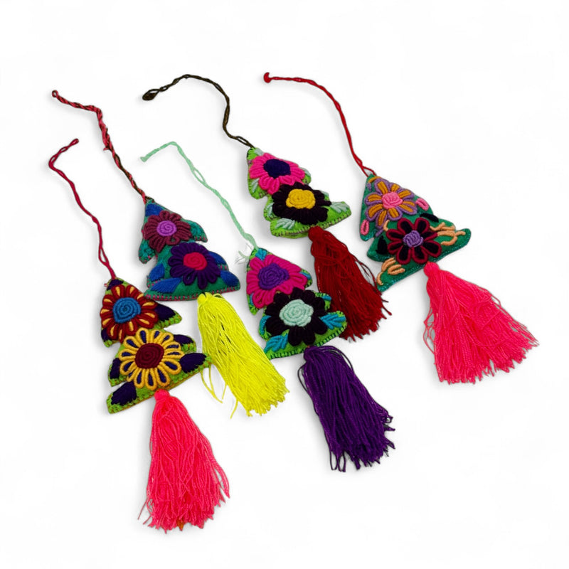 Green Embroidered Christmas Tree Ornament