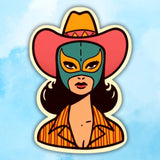 Luchadora Cowgirl Sticker