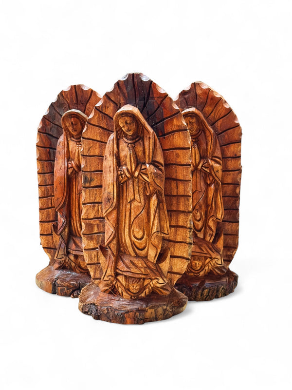Hand Carved Wooden Virgen de Guadalupe