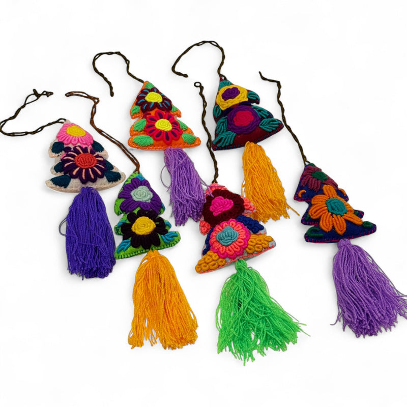 Multi- Colored Embroidered Christmas Tree Ornament
