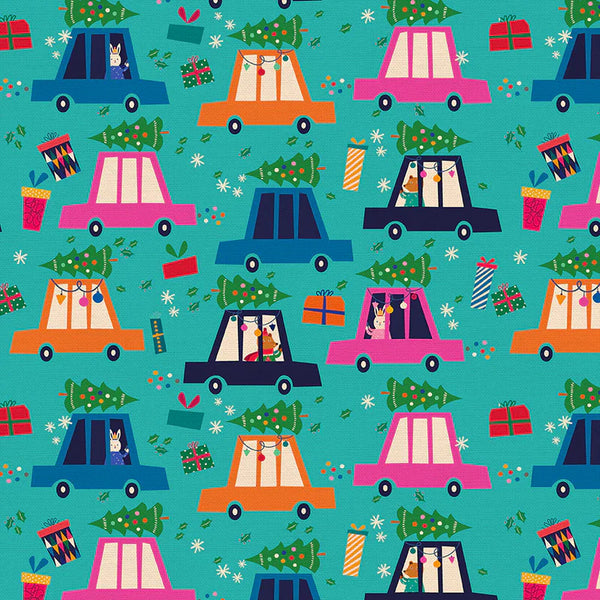 Teal Modern Holiday Beep Beep- FQ