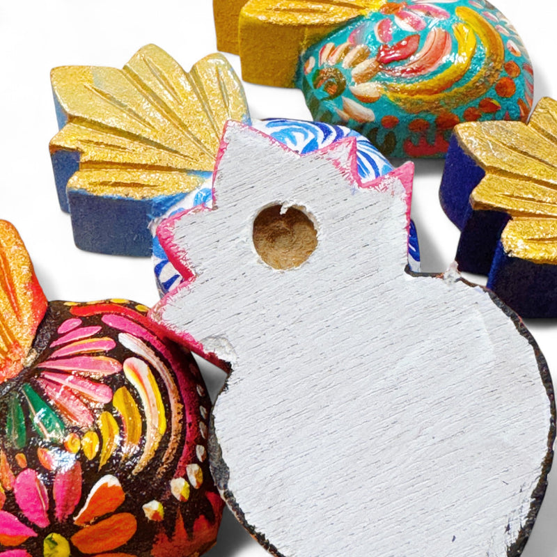Wood Painted Hearts