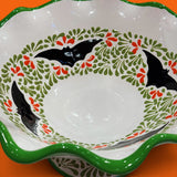 Green, Orange & White Halloween Fruit Bowl