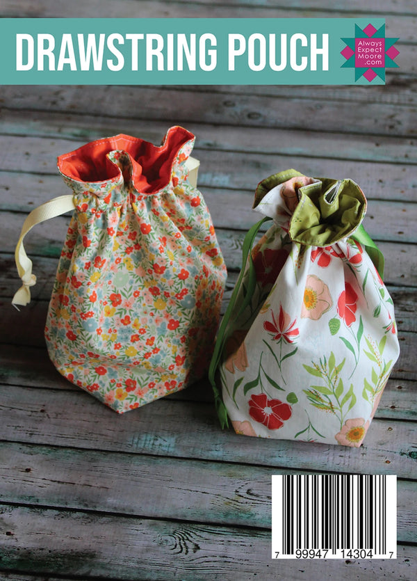 Drawstring Pouch Post Card Pattern
