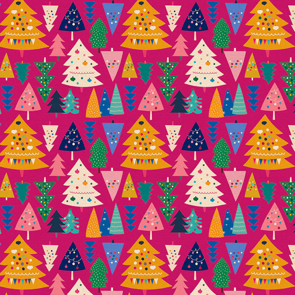 F2382 - Modern Holiday Pink Christmas Trees