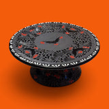 Black w/ White Trim Halloween Cake Platter