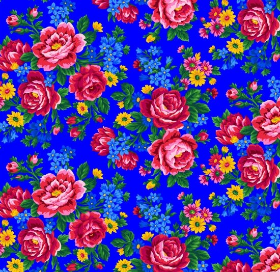 F2124 Blue Kokum Scarf Floral