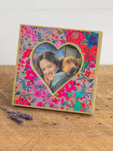 "Floral" Mini Heart Wooden Picture Frame