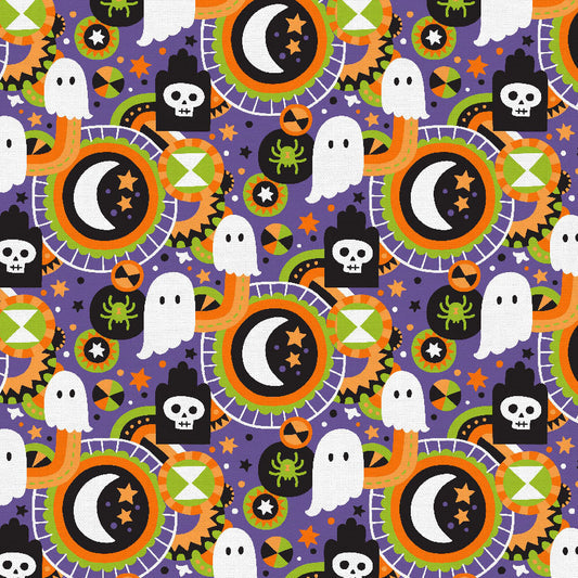 F2324 - Halloween Night Graveyard Purple