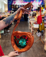 Leather Heart Crossbody