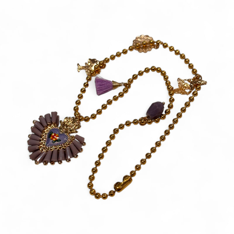 Mixed Charm Flower Necklace