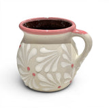 White w/ Pink Trim Engobe Mug