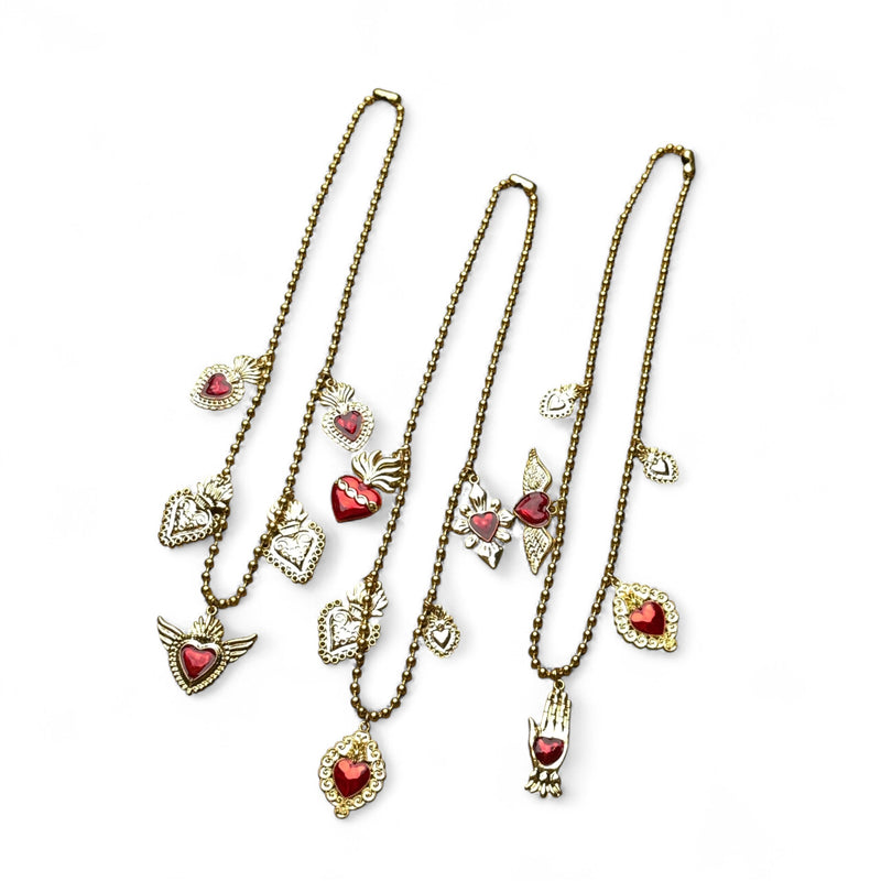 Gold Sacred Heart Charm Necklace