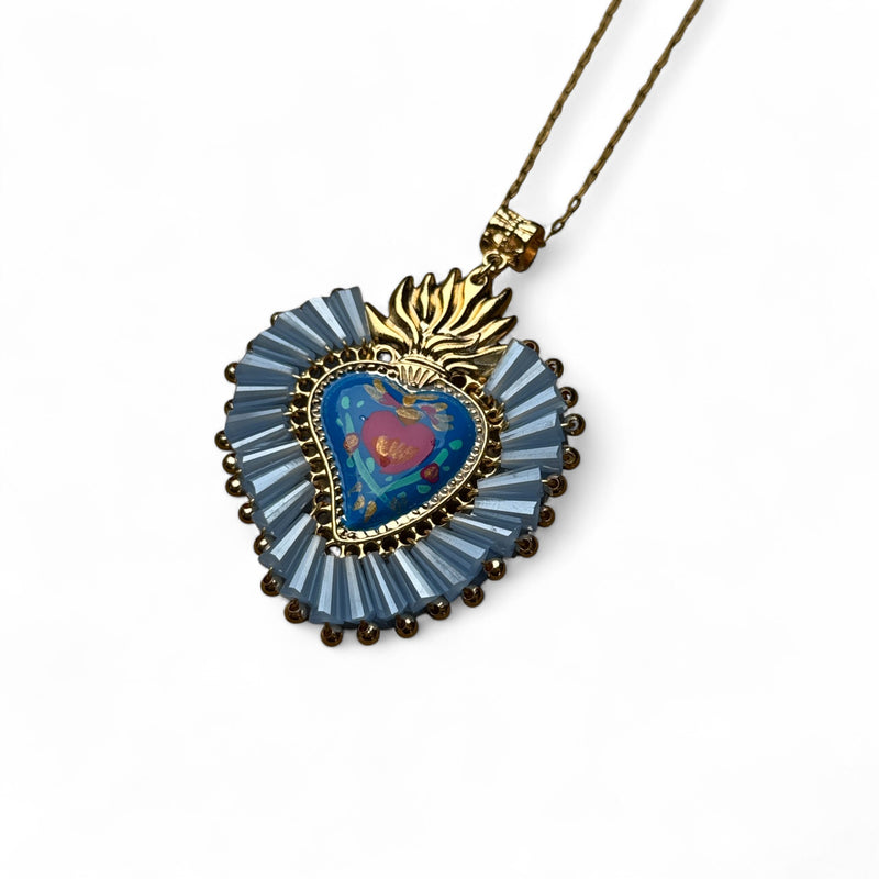 Painted Hearts Pendant Necklace