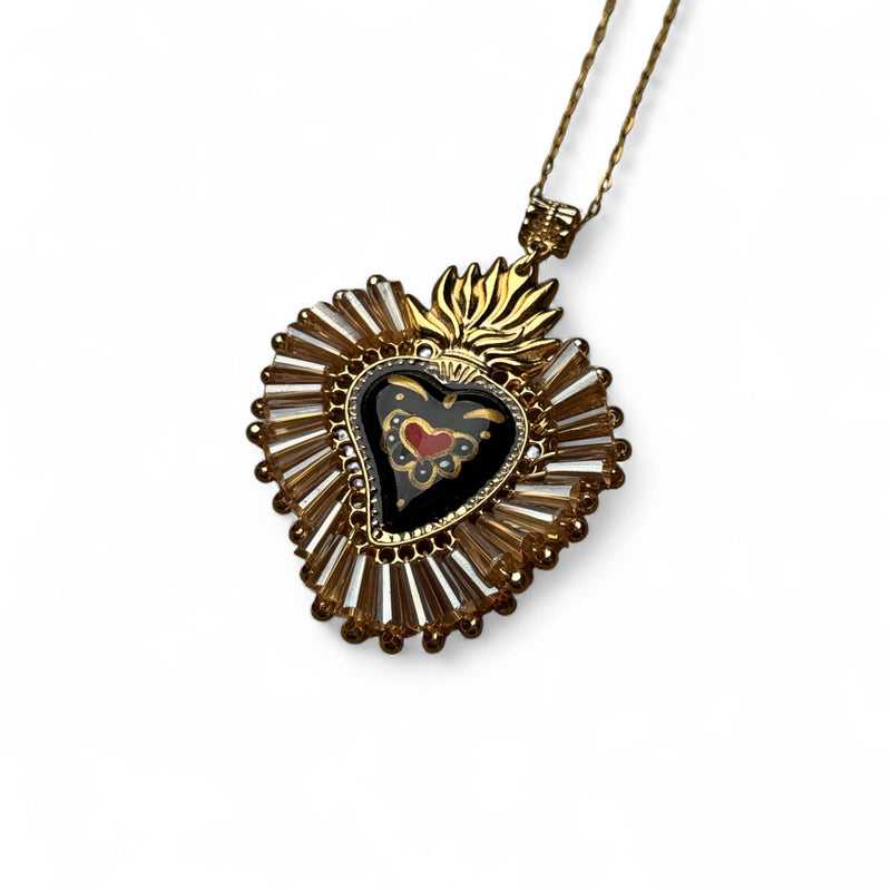 Painted Hearts Pendant Necklace
