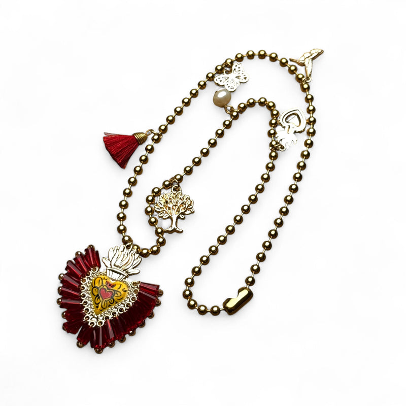 Mixed Charm Heart Necklace