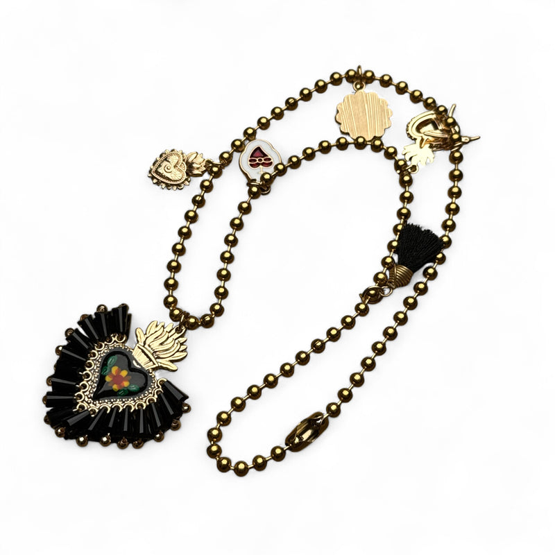 Mixed Charm Flower Necklace