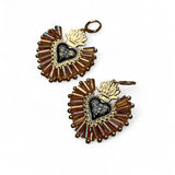 Dragonfly Sacred Heart Crystal Earrings