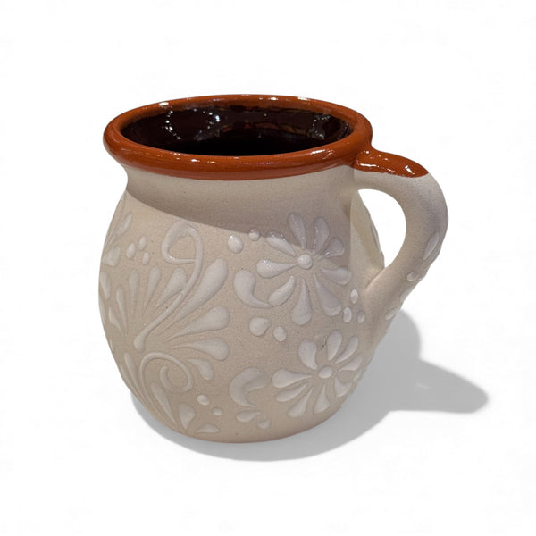 White w/ Brown Lip Talavera Mug