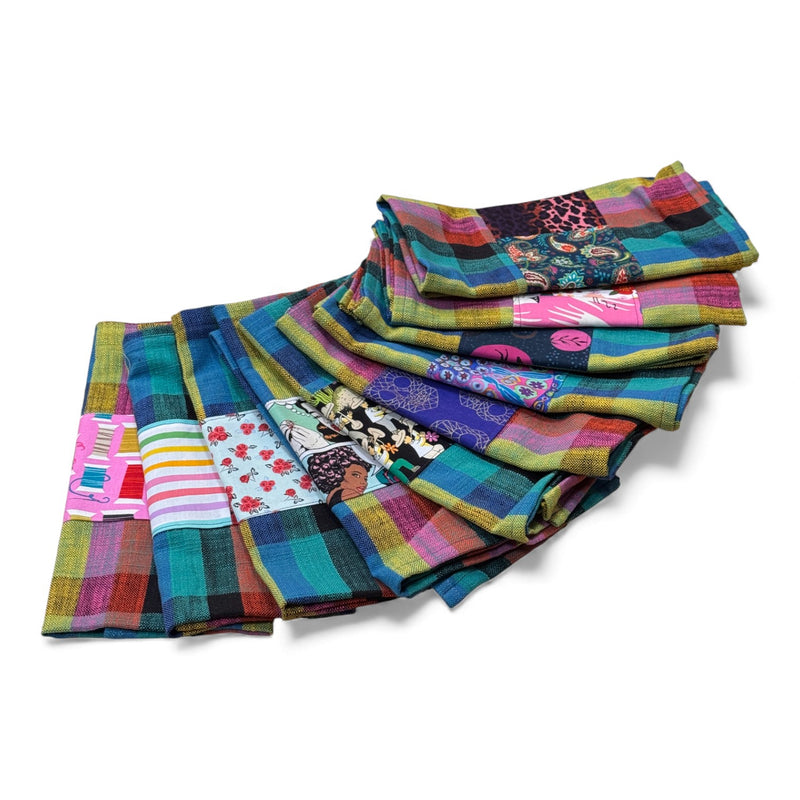 Rainbow Gingham Appliqué Kitchen Towel