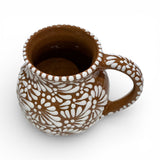 Brown & White Round Talavera Mug