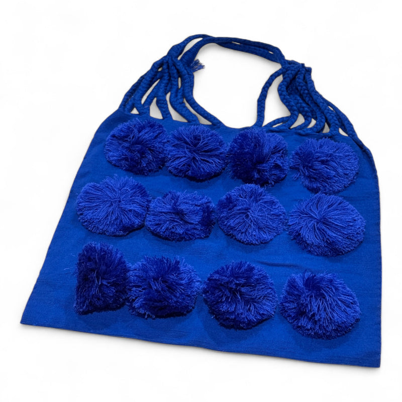 Pom Pom Braided Tote Bag