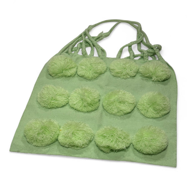 Pom Pom Braided Tote Bag
