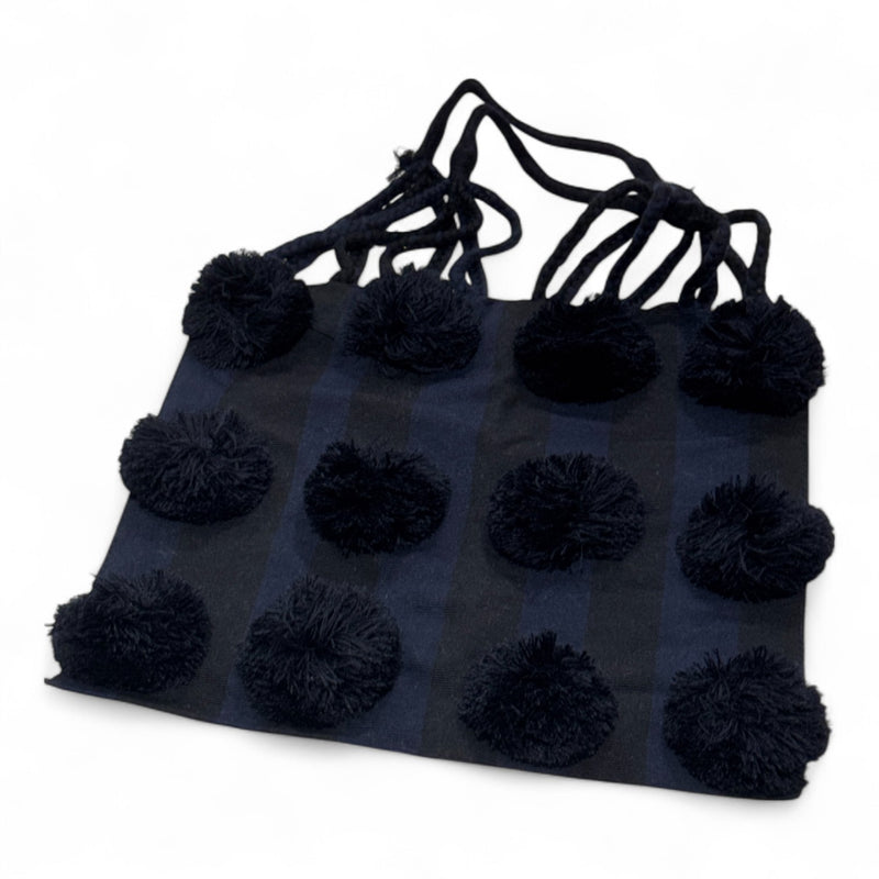 Pom Pom Braided Tote Bag