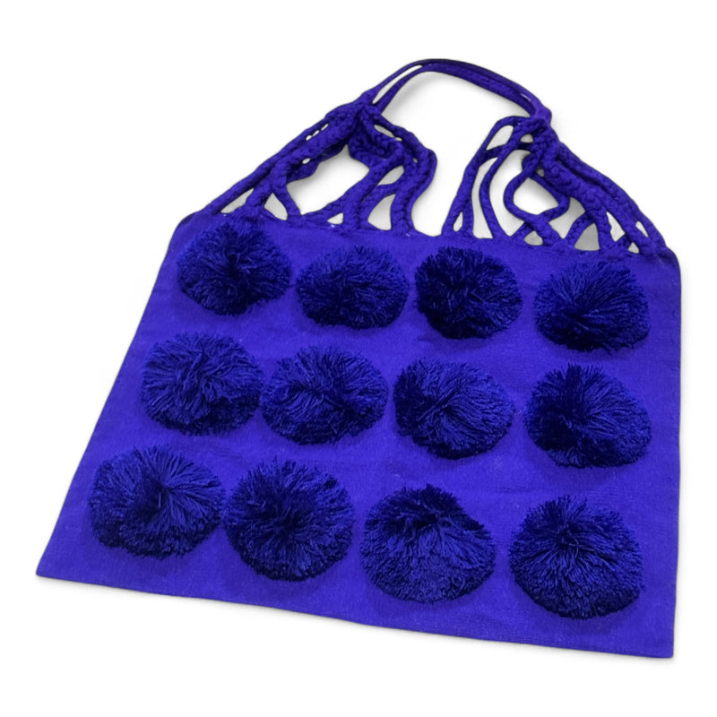 Pom Pom Braided Tote Bag