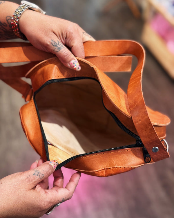 Leather Heart Crossbody