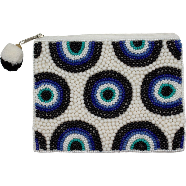 Evil Eyes Beaded Coin Purse