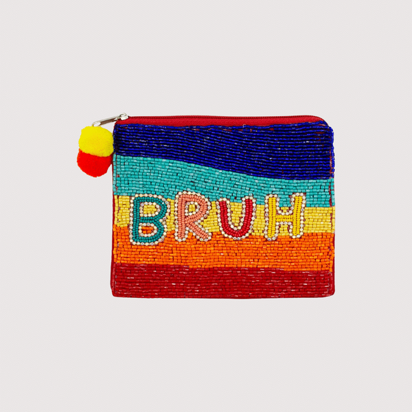 Bruh Beaded Coin Purse