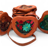 Leather Heart Crossbody