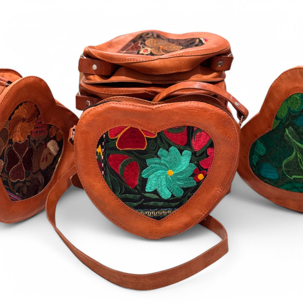 Leather Heart Crossbody