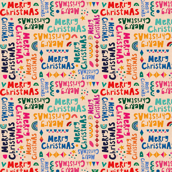 F2381 - Modern Holiday Merry Christmas - Cream