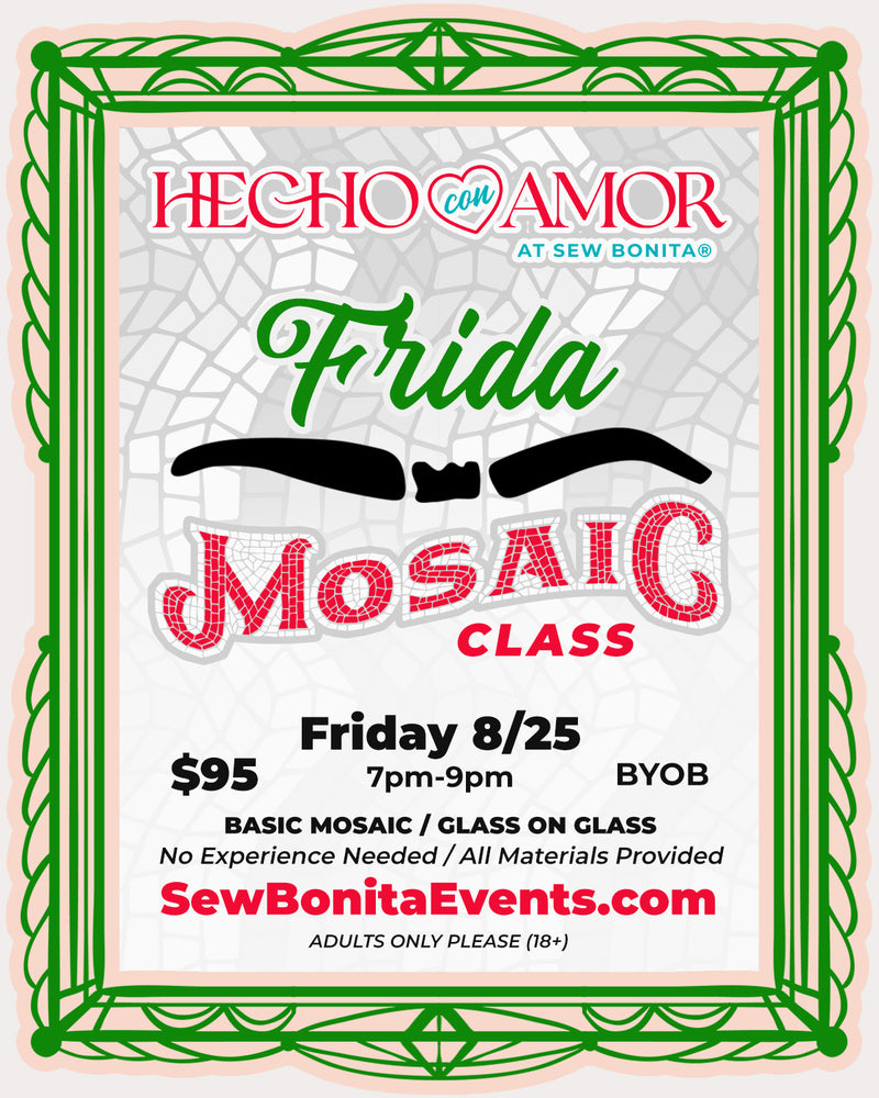 hecho con amor mosaic class flyer