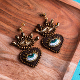 Crystal Evil Eye Chandelier Earrings