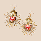 Red Talavera Sacred Heart Earrings