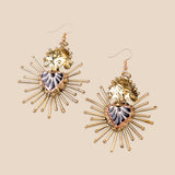 Black Talavera Sacred Heart Earrings