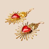 Red Sacred Heart Earrings