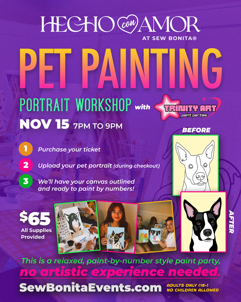 November 15, 2025 / 7pm-9pm - Pet Portrait Painting Workshop