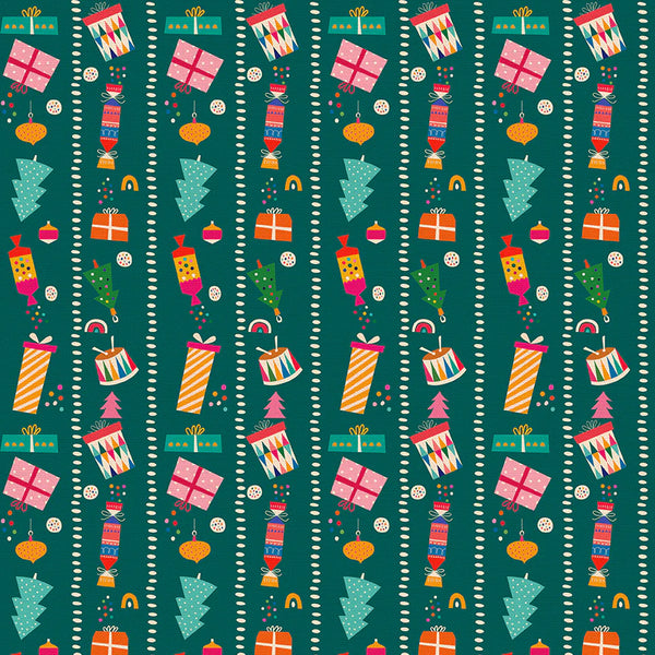 F2380 - Modern Holiday Present Stripe - Green